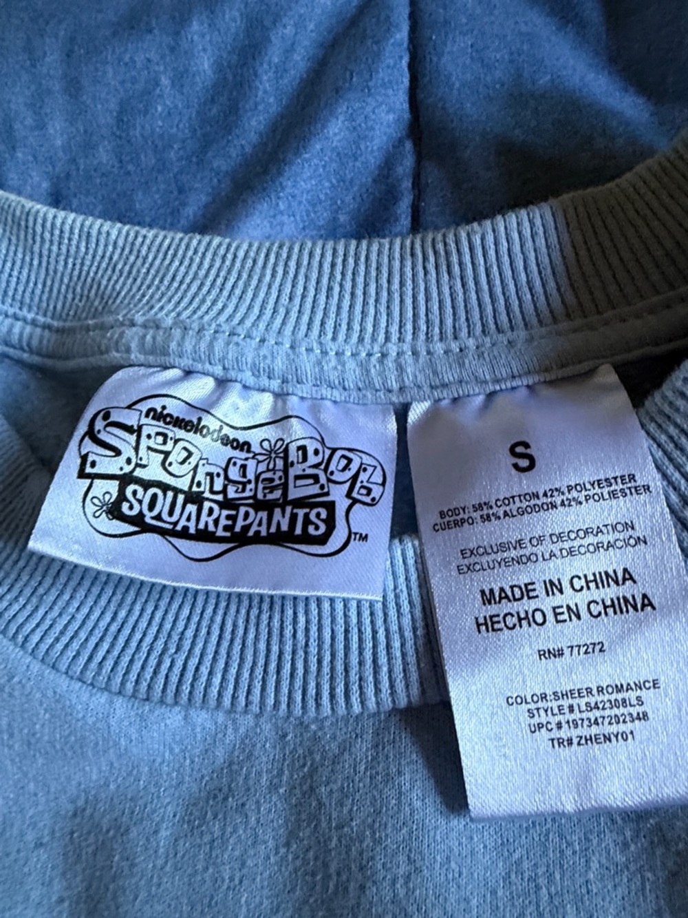 SpongeBob Squarepants Light Blue Graphic Tee
